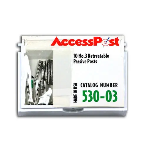 AccessPost Stainless Steel Passive Retreatable Post, Size 3 (1.6 mm), Green, 10/Pkg, Refill, 530-03 - AccessPost™ Stainless Steel Posts – Intro Kit Refill, 10/Pkg - Size 3, Green - Image 1