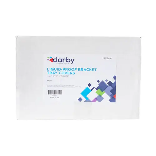 Darby Dental Disposable Tray Covers, White, 8.5" x 11", 500/Box, Item #20858008 - White, 8 1/2" x 11", 500/Box, 20858008 - Image 1