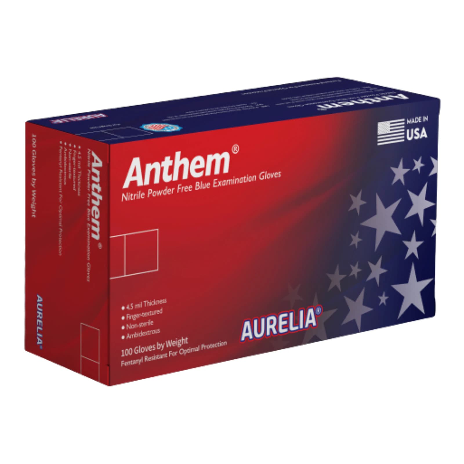Aurelia Anthem Nitrile Examination Gloves, Powder-Free, Non-Sterile, X-Small, Patriot Blue, 100/Box - Aurelia Anthem Nitrile Gloves Patriot Blue 100/Bx X-Small - Image 1