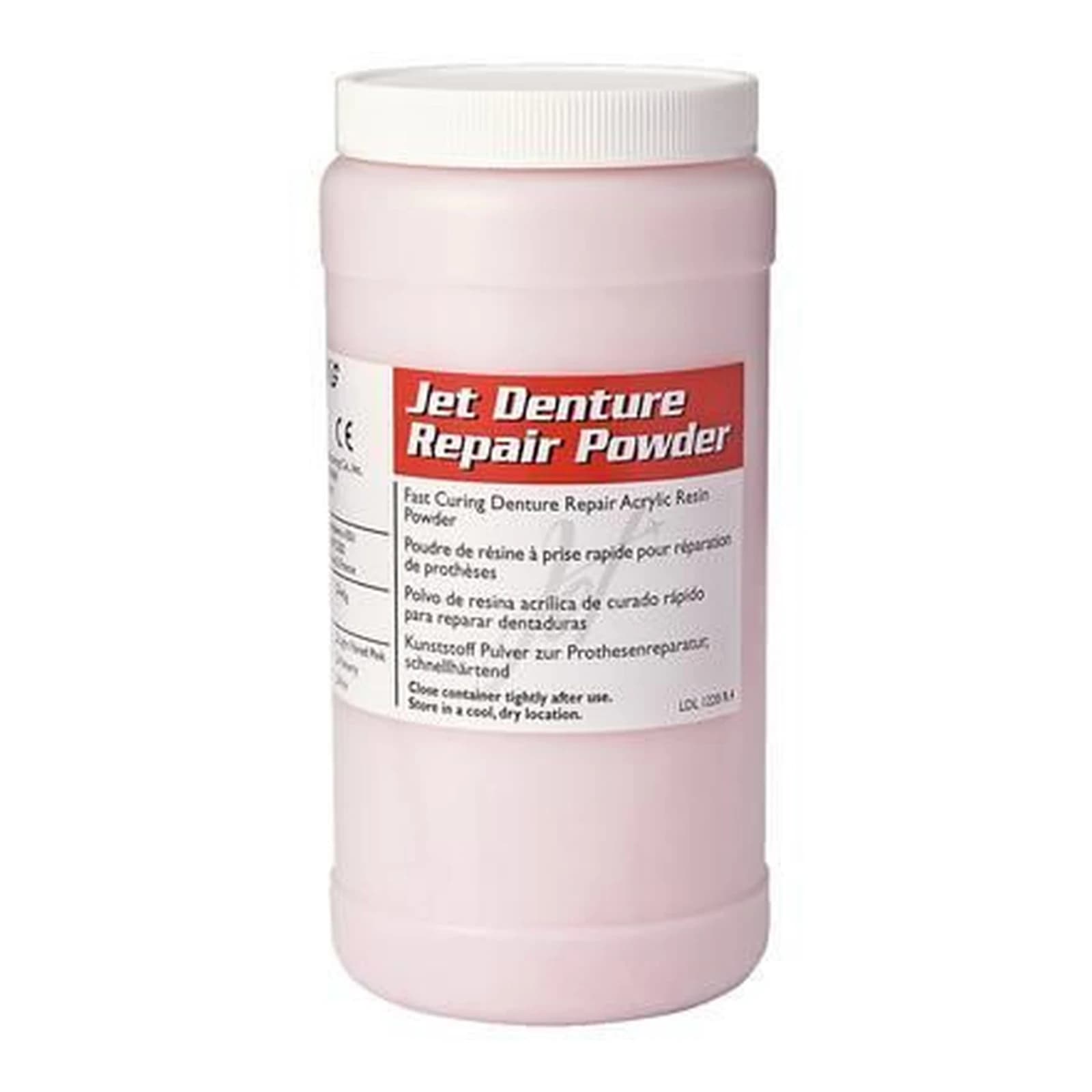 Jet Denture Repair Powder F1, Pink Fibered, 454g (16oz), 1230F1 - Jet Denture Repair Powder F1 454g - Image 1