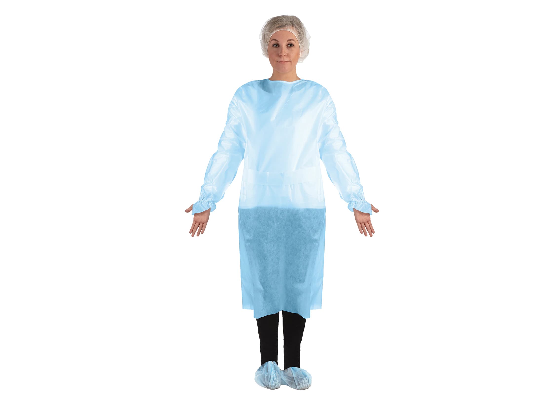 Medicom Isolation Gown, Regular, Blue, 50/Pack - Isolation Gown Regular Blue 50/Pk - Image 1