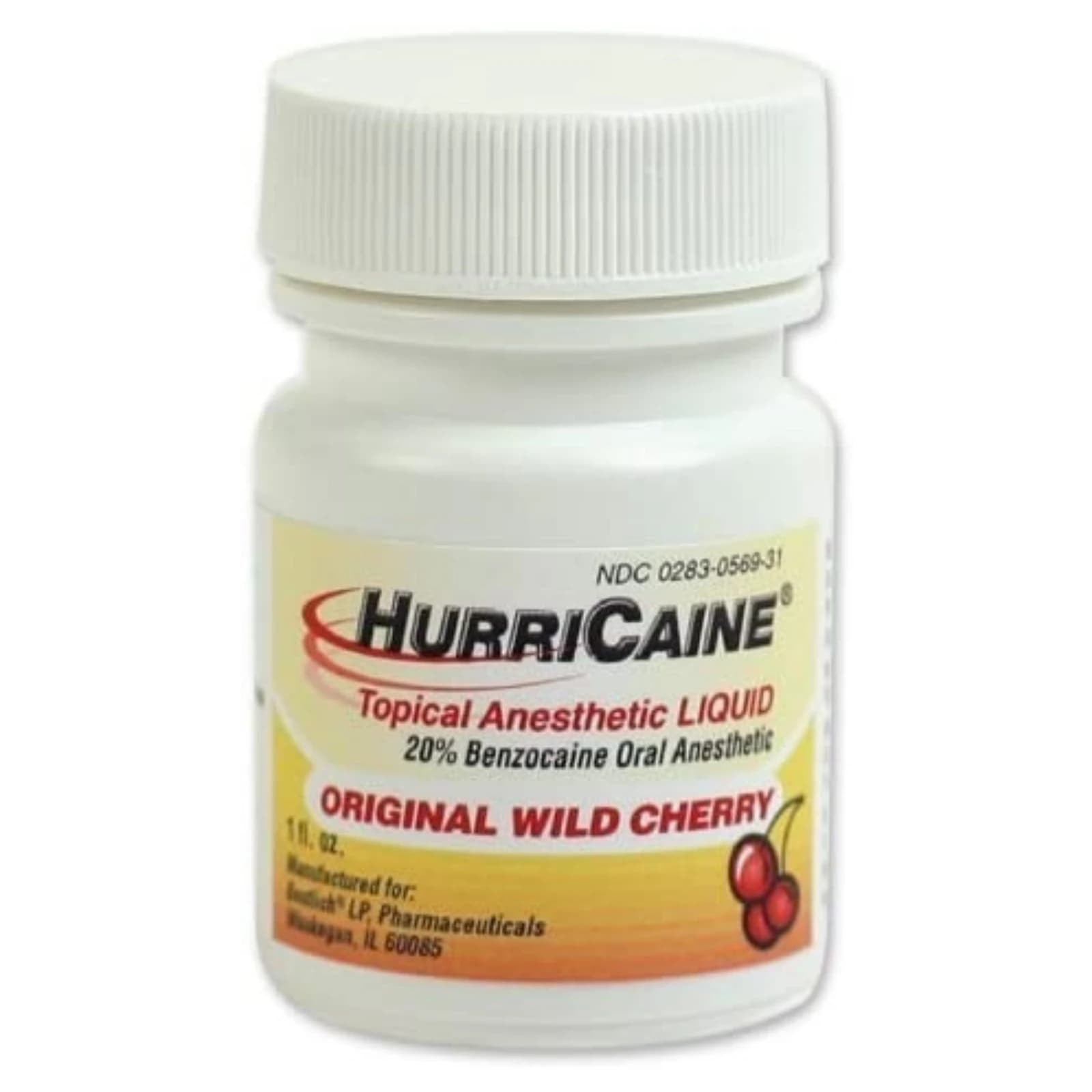 Hurricaine Topical Anesthetic Liquid, Wild Cherry, 1 fl oz Bottle, 0569-31 - Hurricaine Topical Liquid Wild Cherry 1 fl oz/Jr - Image 1