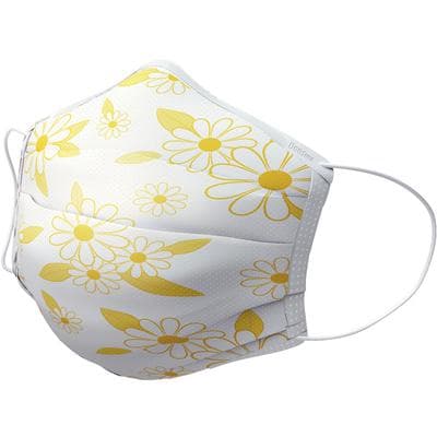 BeeSure Earloop Masks, Daisy Floral Yellow, ASTM Level 3, 50/Box - BeeSure Earloop Masks Daisy Floral Yellow 50/Bx ASTM 3 - Image 1