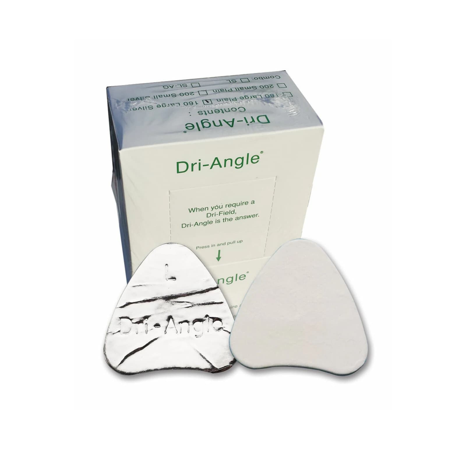Dri-Angles Silver-Coated Cotton Roll Substitute, Assorted Small/Large, 360/Box, 32SLAG - Dri-Angles Silver-Coated Cotton Roll Substitute - Image 1