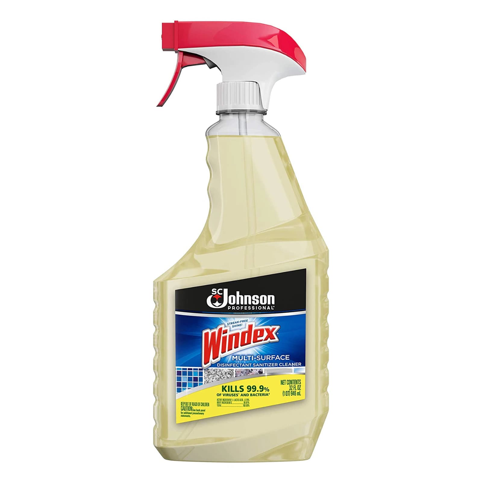 Windex Multi-Surface Disinfectant Sanitizer Cleaner, 32 oz Bottle, Case of 12 - Windex Multi-Surface Disinfectant Sanitizer Cleaner 32oz x 12/Cs - Image 1