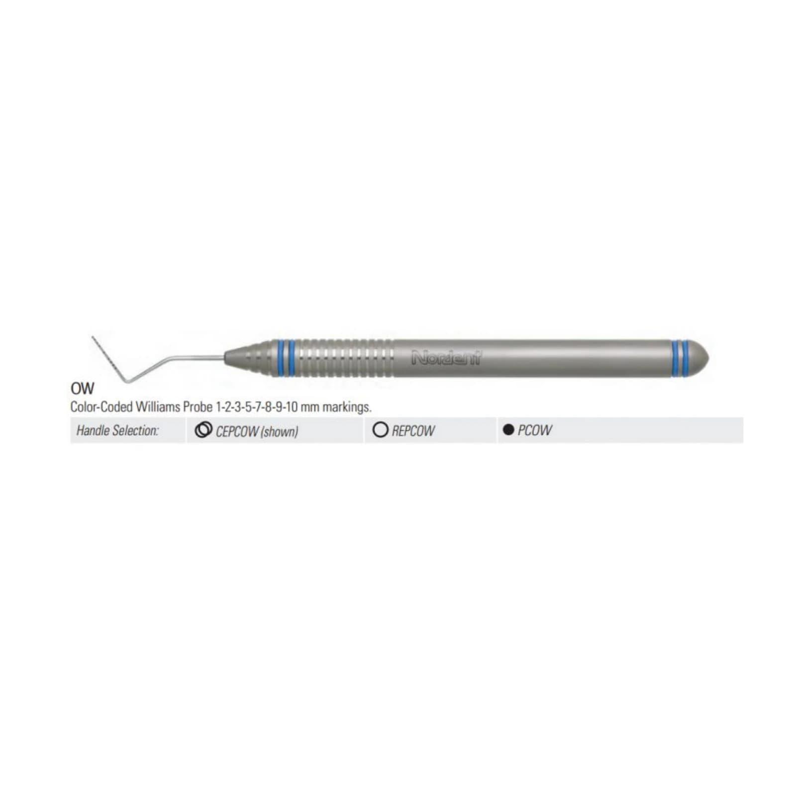 Nordent Color Coded Probes - Single-Ended - Williams (1-2-3-5-7-8-9-10) - DuraLite® ColorRings - Color Coded Probes - Single-Ended - Williams (1-2-3-5-7-8-9-10) - DuraLite® ColorRings - Image 1
