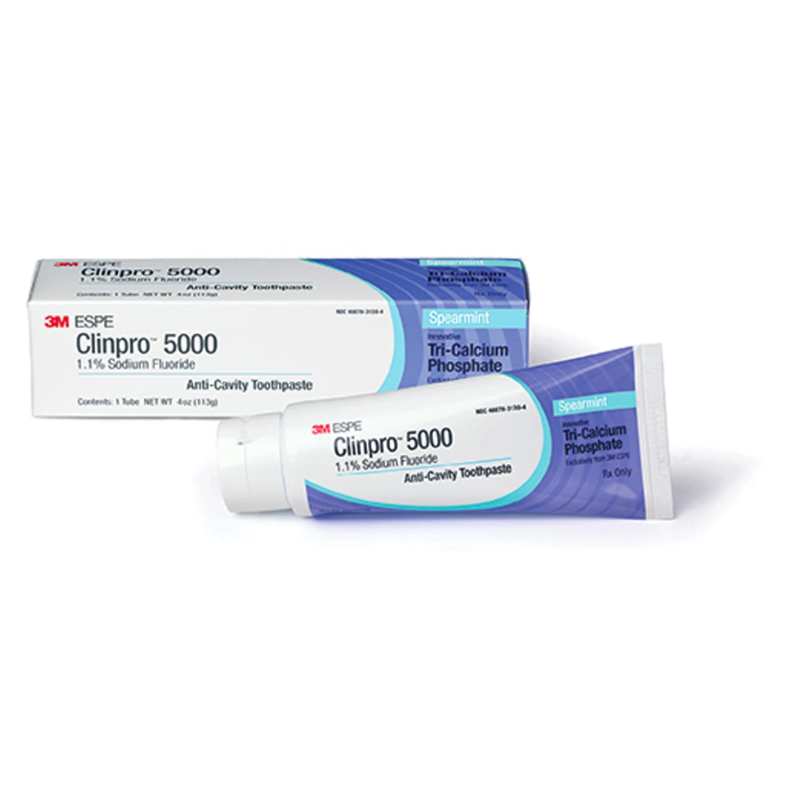 Clinpro 5000 Toothpaste, 1.1% Sodium Fluoride Anti-Cavity Dentifrice, Spearmint, 4 oz Tube, Case of 24 - Clinpro 5000 Toothpaste 1.1% NaF Dentifrice Spearmint 4oz Tube 24Cs - Image 1