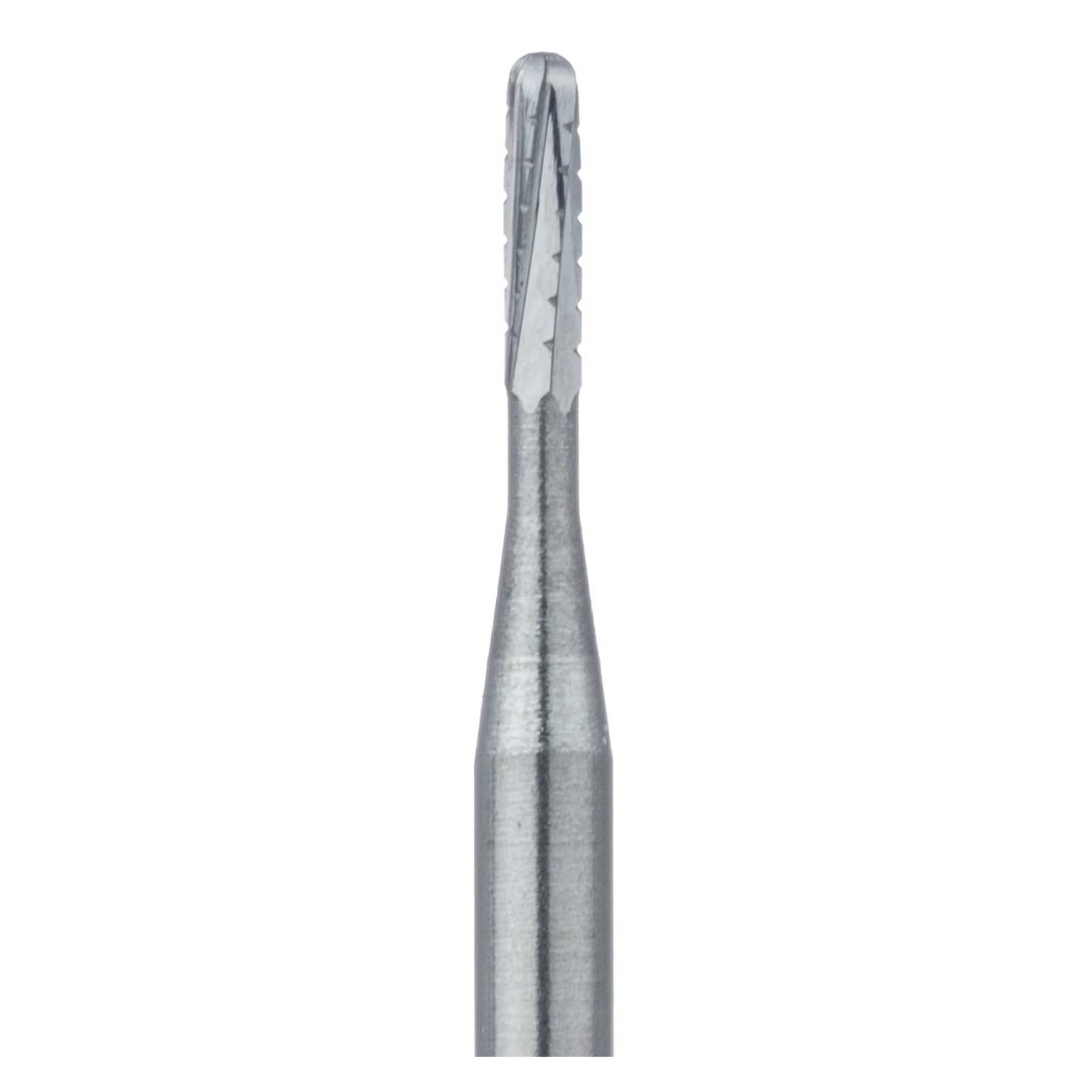 Meisinger Tungsten Carbide Bur #1556, HM31R-009-FG, Round End Straight Fissure Cross Cut, Friction Grip, 0.9 mm Diameter, 5/Pkg - Tungsten Carbide Burs – HM 31R Straight Dome Cross Cut FG, 5/Pkg - Size #1556, 0.9 mm Diameter - Image 1