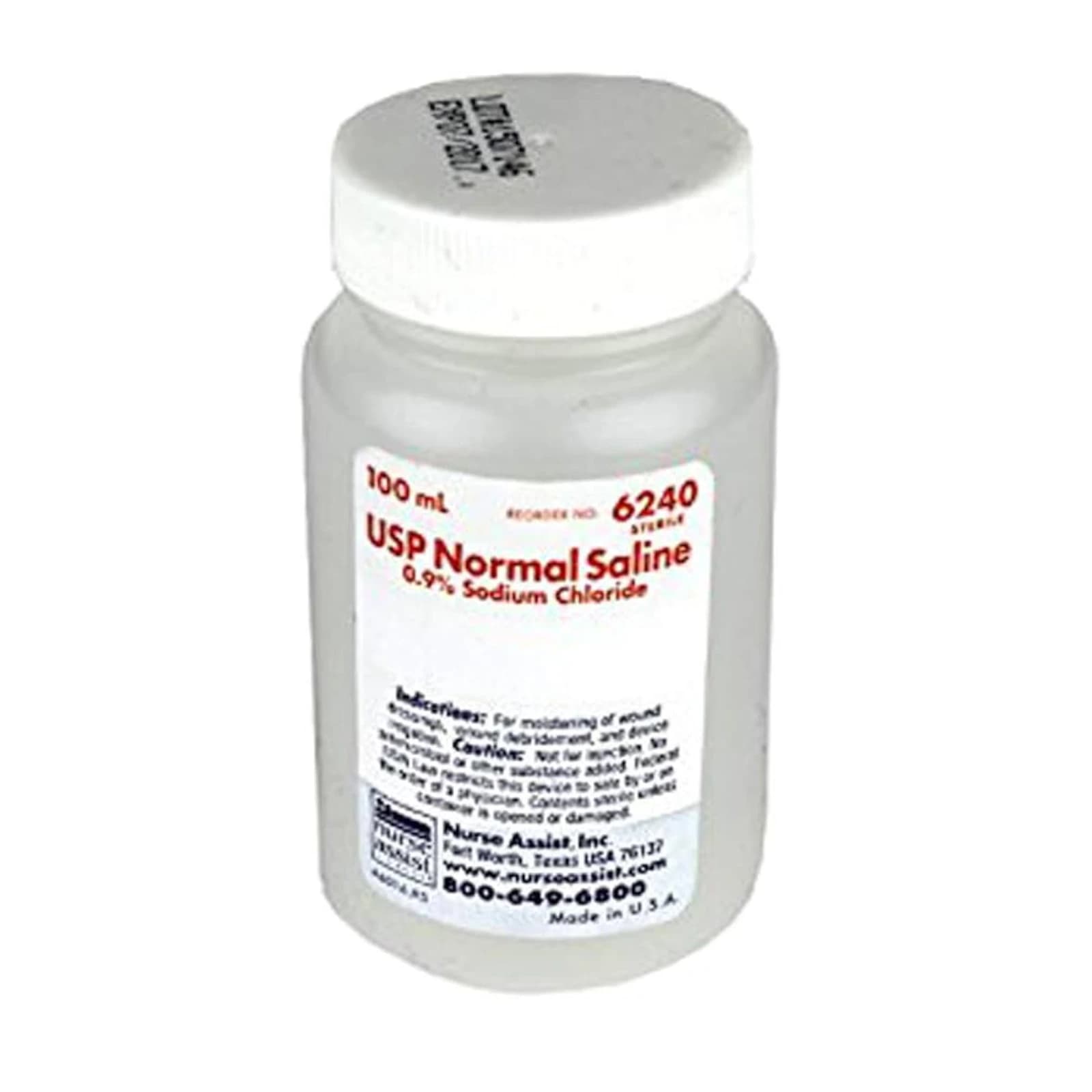 Nurse Assist Stericare Irrigation & Suctioning Saline 0.9% Sterile, 100 mL Screw Top Bottle, 6240 - Irrigation Device & Suctioning Saline 0.9%, Sterile 100mL, Screw Top Bottle, 6240 - Image 1