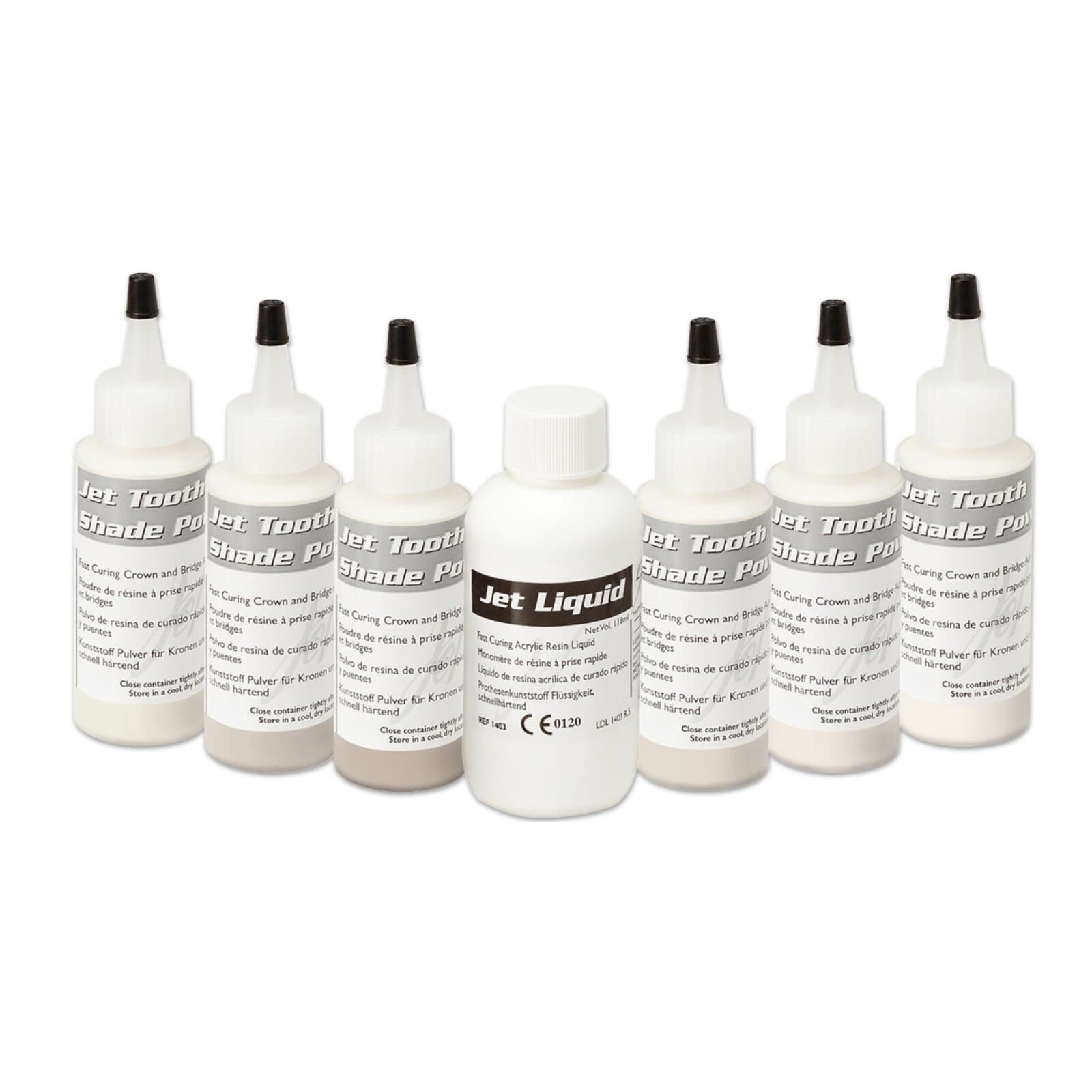 Jet Tooth Shade Acrylic Powder, Clear, 16 oz (Lang Dental) - Jet Tooth Shade Acrylic Powder Clear 16oz - Image 1
