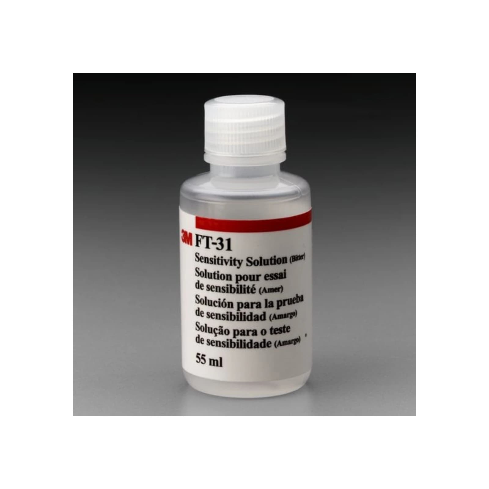 3M Qualitative Fit Test Sensitivity Solution, Bitter, 55 ml Bottle, 6/Case, FT-31 - Sensitivity Solution Bitter 6/Case - Image 1