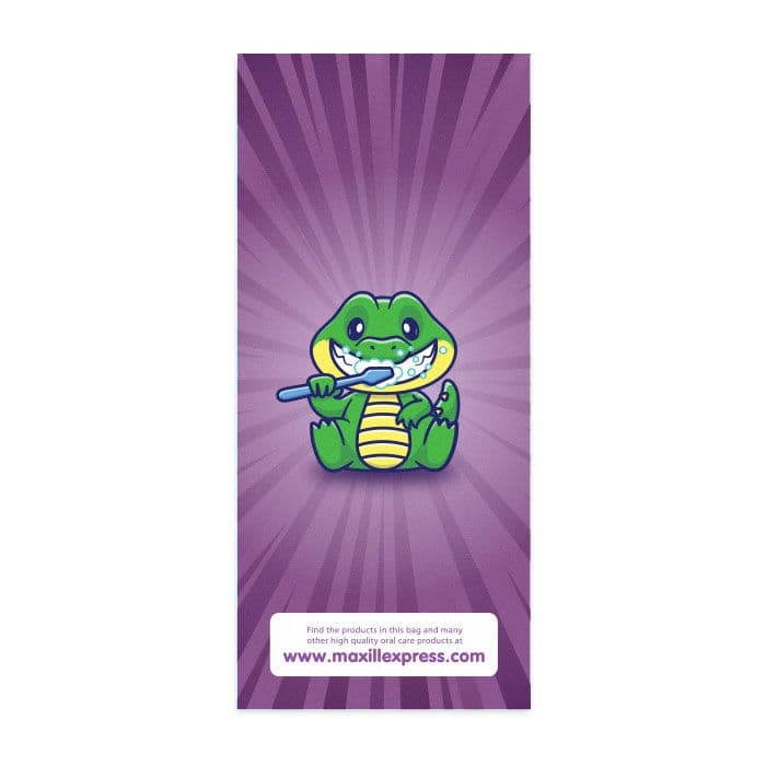 Maxill Slim Paper Patient Giveaway Bag, Alligator Pattern, 3.9" x 9", 100/Pk - Maxill 3.9" x 9" Slim Paper Patient Giveaway Bag, Alligator Pattern, 100/Pk - Image 1