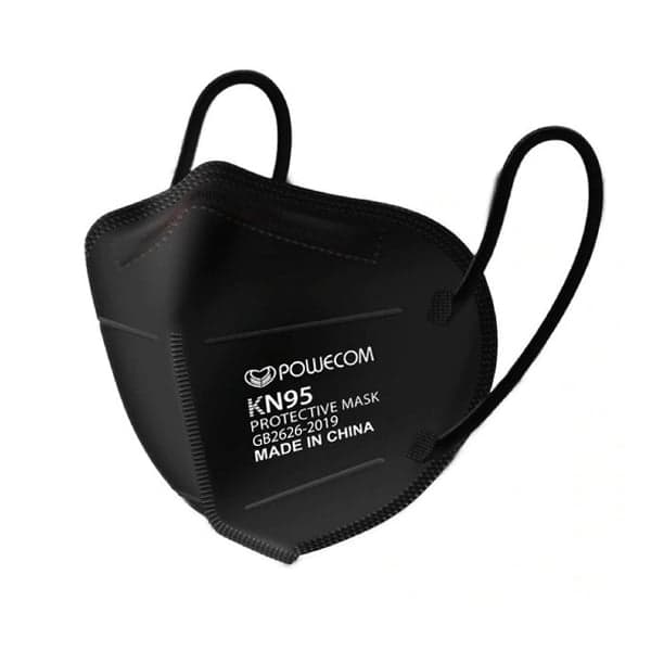 Powecom KN95 Protective Mask, Black, Knitted Earloop, 10/Box - Powecom KN95 Mask, Black, 10/Bx. Knitted Earloop protective mask. - Image 1