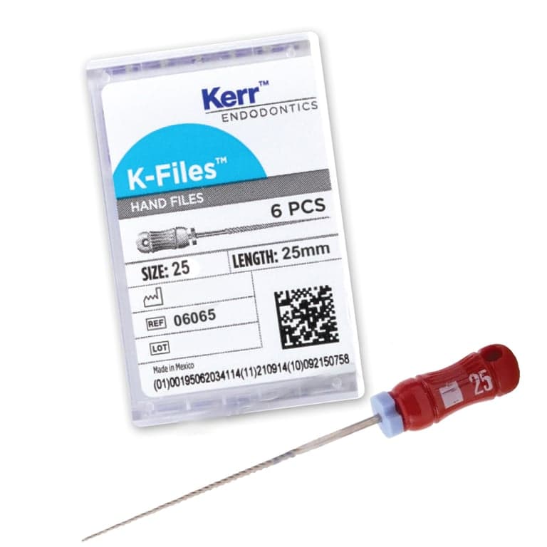 House Brand K-Files 25mm #25, Stainless Steel, 6/Box - House Brand K-Files 25mm #25 6/Box. Stainless Steel - Image 1