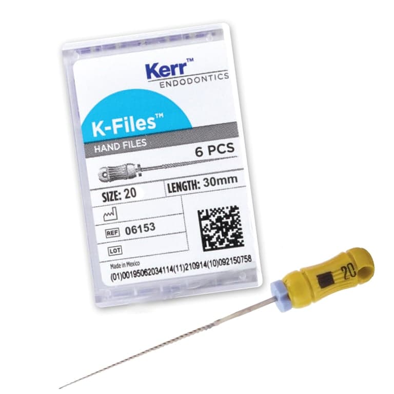 House Brand K-Files 31mm #20, Stainless Steel, 6/Box - House Brand K-Files 31mm #20 6/Box. Stainless Steel - Image 1