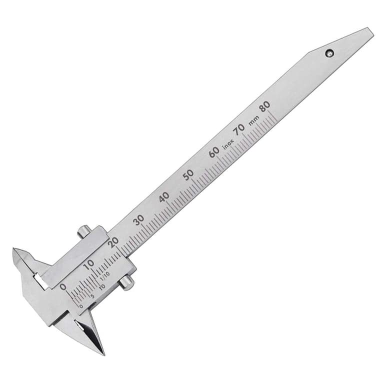 Surgimac Pro Series Stainless Steel Duck-Barren Ortho Bracket Gauge, 3.5-5.0mm, 1/Pk - Pro Series 3.5 - 5.0mm Stainless Steel Duck-Barren Ortho Bracket Gauge, 1/Pk. Features duck-billed tips for stable positioning on incisal or occlusal edges during bracket placement, with preset measurements on each end for height calibration. - Image 1