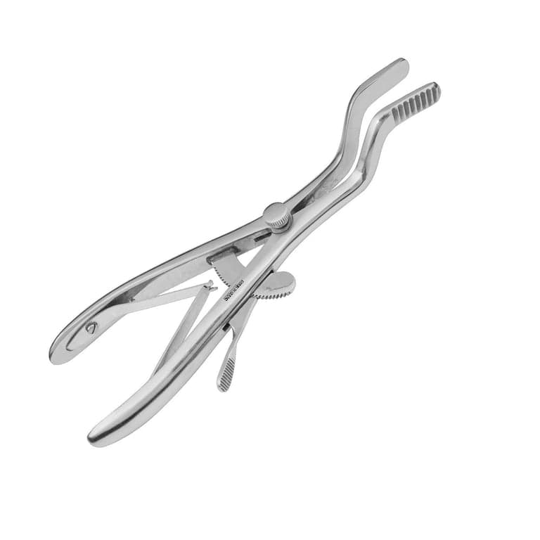 Surgimac Pro Series Roser-Koenig Mouth Gag, 16cm, Stainless Steel, Ratcheted Self-Retaining, 1/Pk - Pro Series 16cm Stainless Steel Roser-Koenig Mouth Gag, 1/Pk. Features a ratcheted self-retaining locking mechanism for stable mouth retraction during oral and throat surgeries. - Image 1