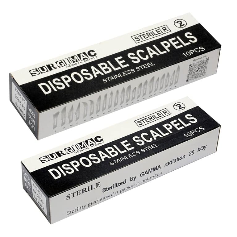 ProCut #22 Surgical Scalpel Blade with Plastic Handle, Sterile, 10/Box - ProCut #22 Surgical Scalpel Blade with Plastic Handle, 10/Box - Image 1