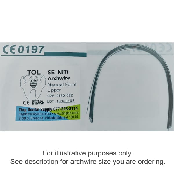 TOL NiTi Archwire, Oval, Rectangular 0.016"x0.016" Lower, Super-Elastic, 10/Pk - TOL NiTi Archwire, Oval, Rectangular 0.016"x0.016" Lower 10/Pk. Super-elastic - Image 1