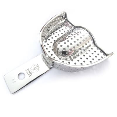 TOL Large Upper Arch Perforated Stainless Steel Impression Tray - TOL Large, Upper arch, Perforated stainless steel impression tray - Image 1