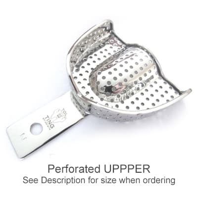 3B Orthodontics TOL Small Upper Arch Perforated Stainless Steel Impression Tray - TOL Small, Upper arch, Perforated stainless steel impression tray - Image 1