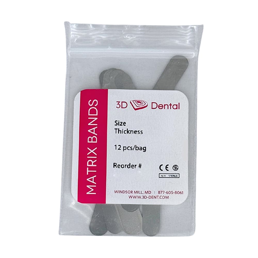 3D Dental #3 Tofflemire Type Matrix Bands, .0015 Gauge, 12/Pk - 3D Dental #3 Tofflemire Type Matrix Bands, .0015 Gauge, 12/Pk - Image 1