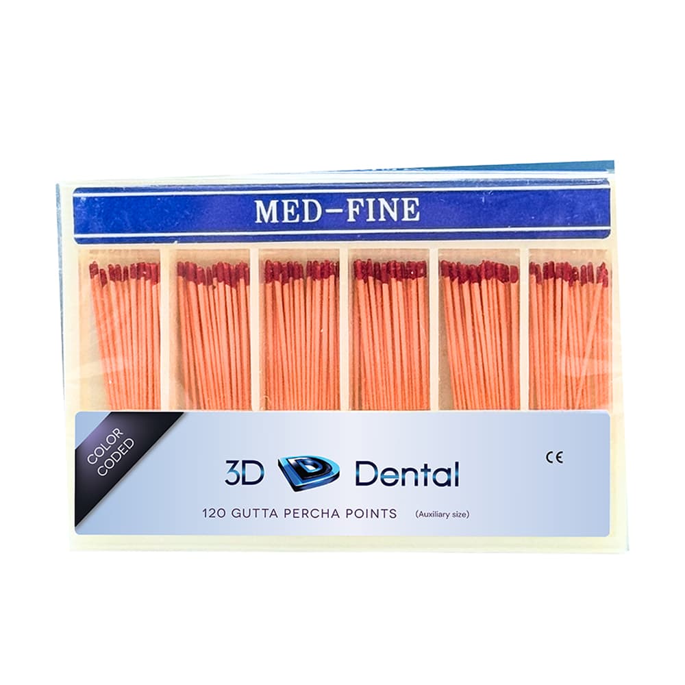 3D Dental Gutta Percha Points, Medium/Fine, Bulk, 120/Pk - 3D Endo Gutta Percha Points, Bulk, Medium/Fine, 120/Pk - Image 1
