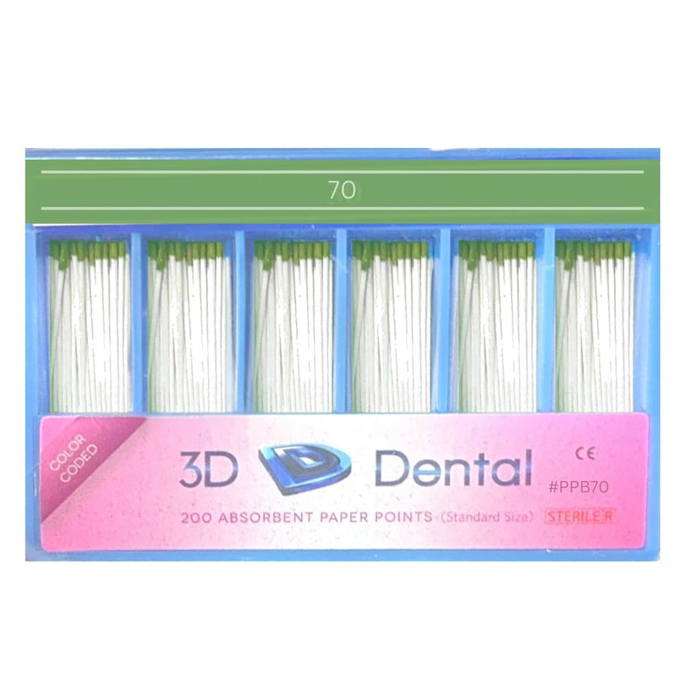 3D Endo Absorbent Paper Points, #70, 200/Pk - 3D Endo Absorbent Paper Points, #70, 200/Pk - Image 1