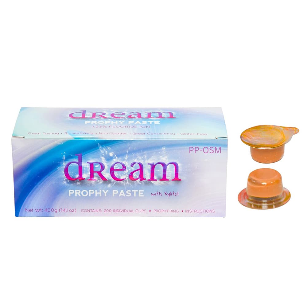 Dream Prophy Paste Cups with Xylitol, Medium Grit, Orange Sherbet Flavor, 200/Pk - Dream Prophy Paste Cups with Xylitol, Medium Orange Sherbet, 200/Pk - Image 1
