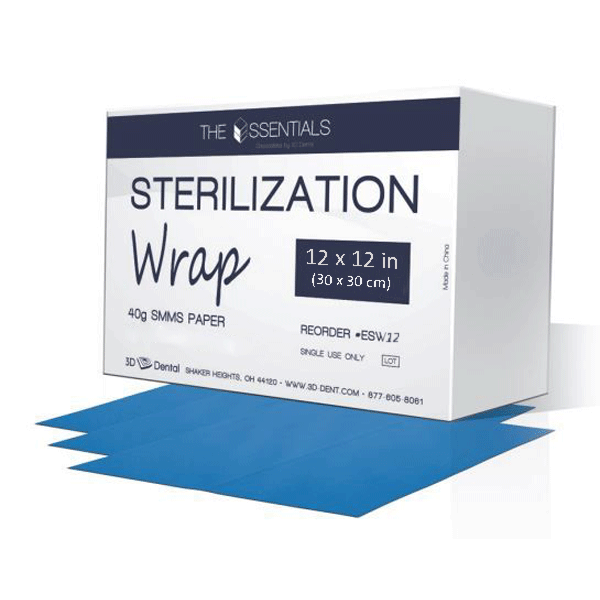 Essentials Sterilization Wrap, 12" x 12", 100/Box, 10 Boxes/Case - Essentials Sterilization Wrap, 12" x 12", 100/Box, 10 Boxes/Case - Image 1