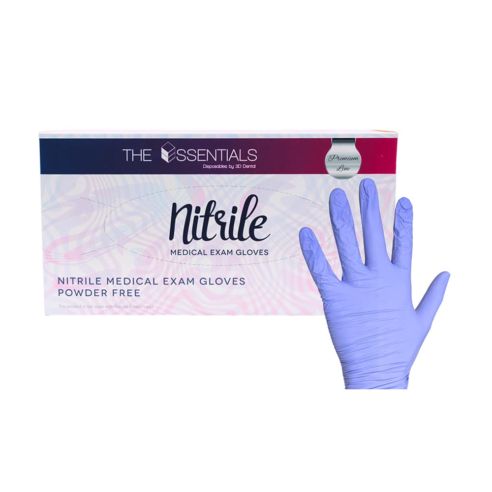Essentials Nitrile Powder Free Examination Gloves, X-Small, Purple, 3000/Case (10 x 300) - Essentials Nitrile Powder Free Gloves, X-Small, Purple, 3000/Pk - Image 1