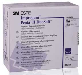 Impregum Penta H DuoSoft Polyether Impression Material, Heavy Body, Regular Set, Export Package (2 x 300 mL Base Paste & 2 x 60 mL Catalyst) - Impregum Penta H DuoSoft, EXPORT PACKAGE - 2 - 300 mL Base Paste & 2 - 60 mL - Image 1