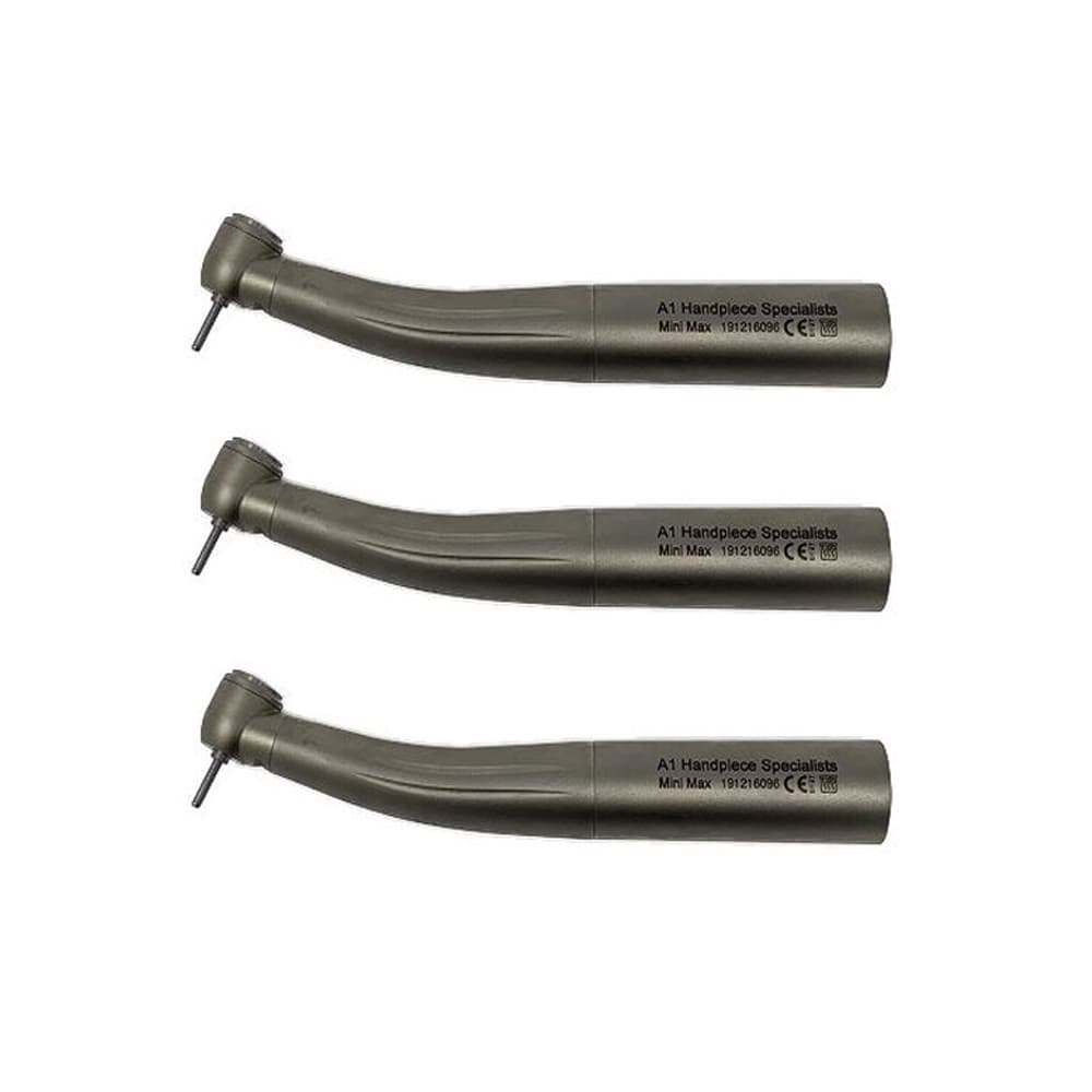 A1 Handpiece Specialists Kavo Compatible Premium Mini Max Mini Head High-Speed Handpiece, Push Button, Fiber Optic, 3/Pk - A1 Handpiece Specialists Kavo Compatible Premium Mini Max Mini Head Handpiece, 3/Pk - Image 1