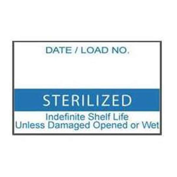 Labelex Sterilization Labels, "STERILIZED" in Blue, Dual-Ply, 500/Roll, 12 Rolls/Pack - Labelex Sterilization Labels, "STERILIZED" in Blue, Dual-Ply, 500/roll, 12 - Image 1