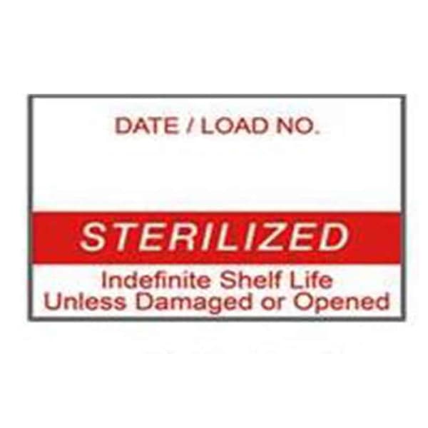 Labelex Sterilization Labels, "STERILIZED" in Red, Single-Ply, 1,000/Roll, 12 Rolls/Pack - Labelex Sterilization Labels, "STERILIZED" in Red, Single-Ply, 1,000/roll, 12 - Image 1