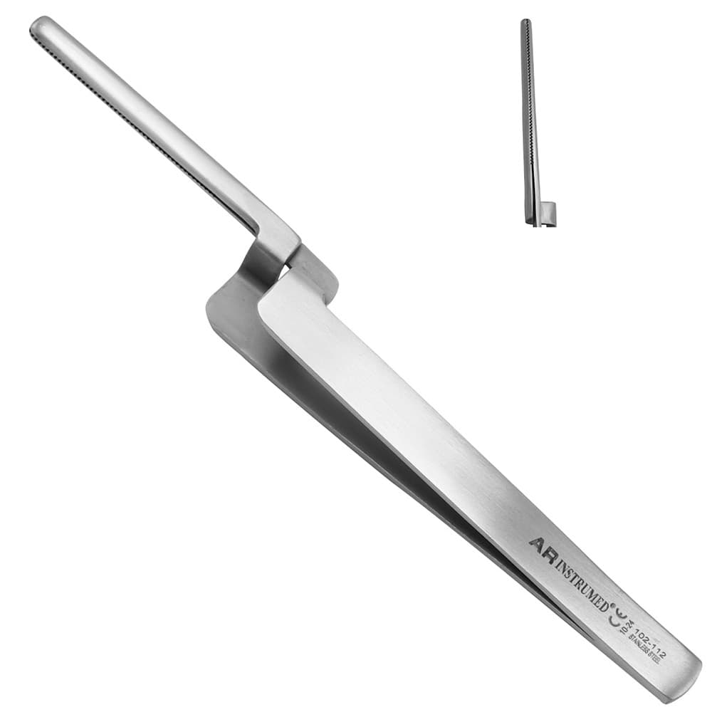 AR INSTRUMED Dental Articulating Paper Holder Plier, Stainless Steel, 4.7", Straight Serrated Tip, 1/Pk - AR INSTRUMED Dental Articulating Paper Holder Plier, Stainless Steel 4.7", Straight Serrated Tip - Image 1