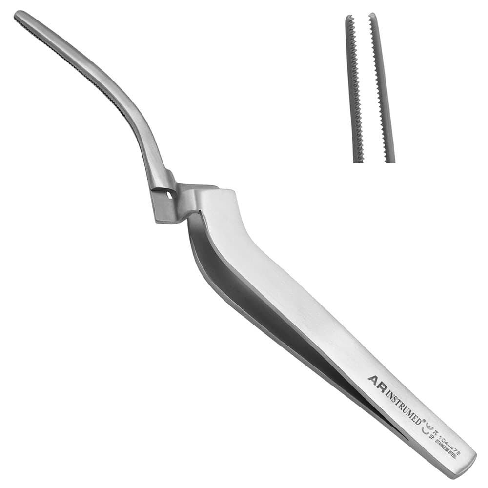 AR INSTRUMED Dental Articulating Paper Holder Plier, Stainless Steel 4.7", Curved Serrated Tip, 1/Pk - AR INSTRUMED Dental Articulating Paper Holder Plier, Stainless Steel 4.7", Curved Serrated Tip - Image 1