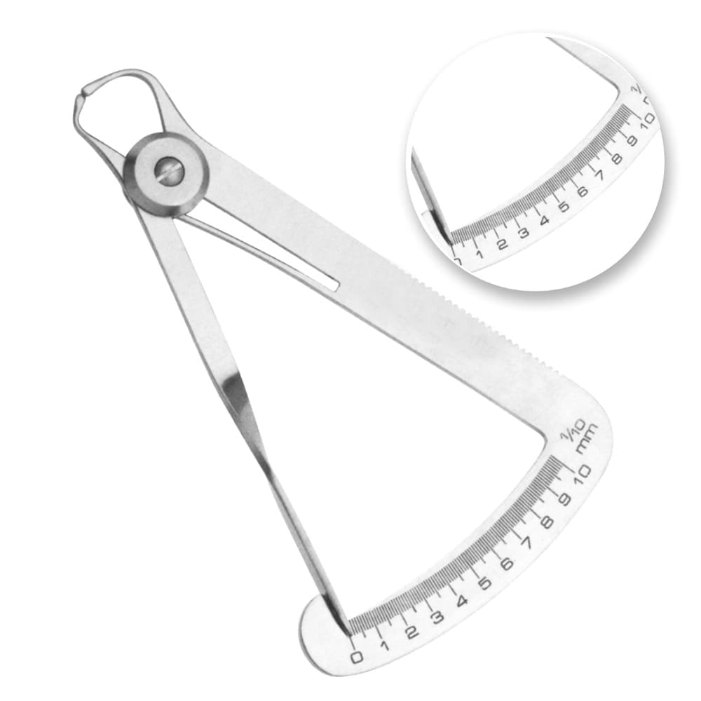 AR INSTRUMED Dental Wax Caliper, Stainless Steel, 0–10mm, Smooth Rounded Tip, 1/Pk - AR INSTRUMED Dental Wax Caliper, Stainless Steel 0–10mm, Smooth Rounded Tip, Precision Tool - Image 1