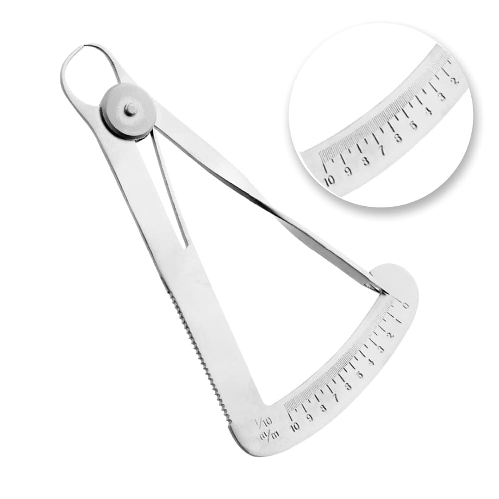 AR INSTRUMED Dental Iwanson Measuring Caliper, Stainless Steel, 0–10mm, Rounded Tip, Double Scale, 1/Pk - AR INSTRUMED Dental Lwanson Measuring Caliper, Stainless Steel 0–10mm, Rounded Tip, Double Scale - Image 1
