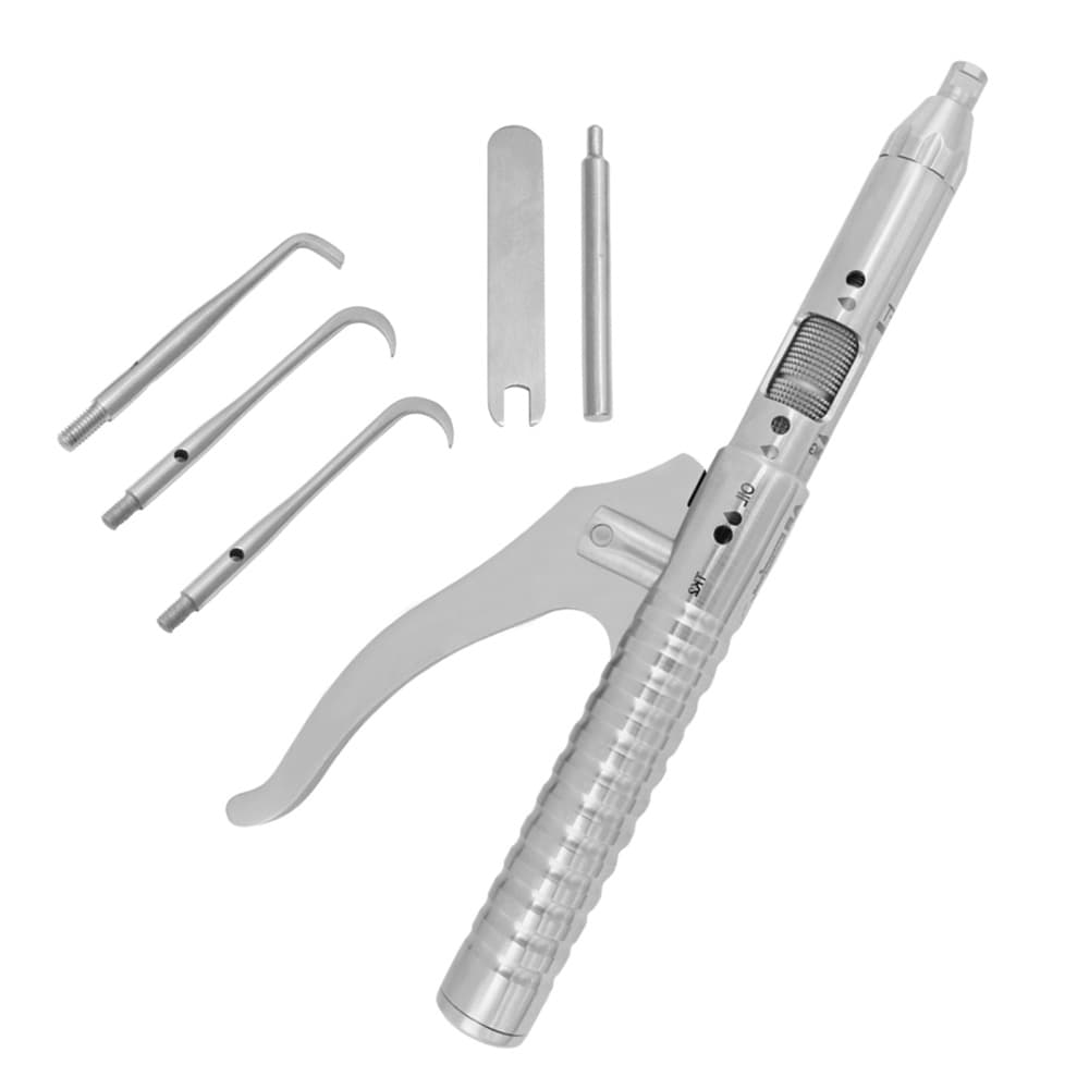 AR Instrumed Autoclavable Automatic Crown Remover, German Stainless Steel, 5 Attachments, Adjustable Tip Wrench - AR Autoclavable Automatic Crown Remover German SS 5 Attachments Adjustable Tip Wrench - Image 1