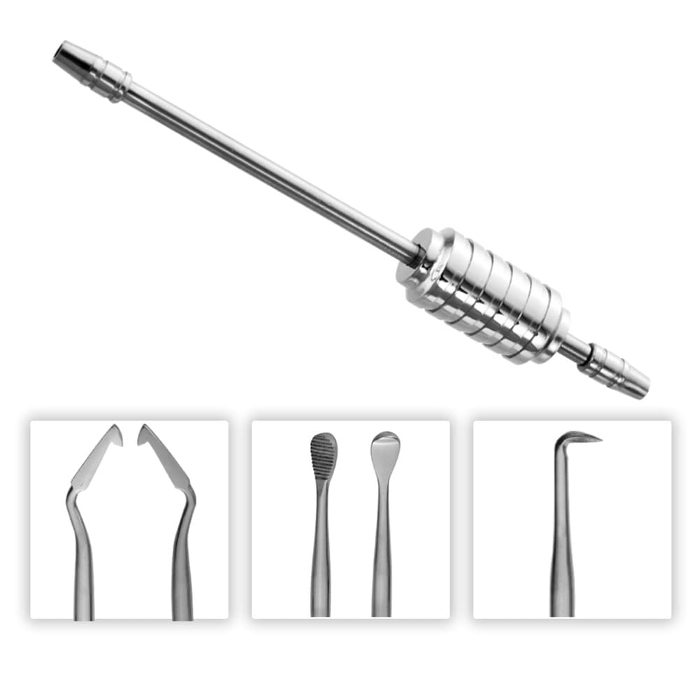 AR INSTRUMED Morrell Crown Remover, Stainless Steel, Manual Tip Wrench with 5 Attachments, Non-Slip Handle, 1/Pk - AR INSTRUMED Morrell Crown Remover SS 5 Attachments Manual Tip Non Slip Handle Wrench - Image 1