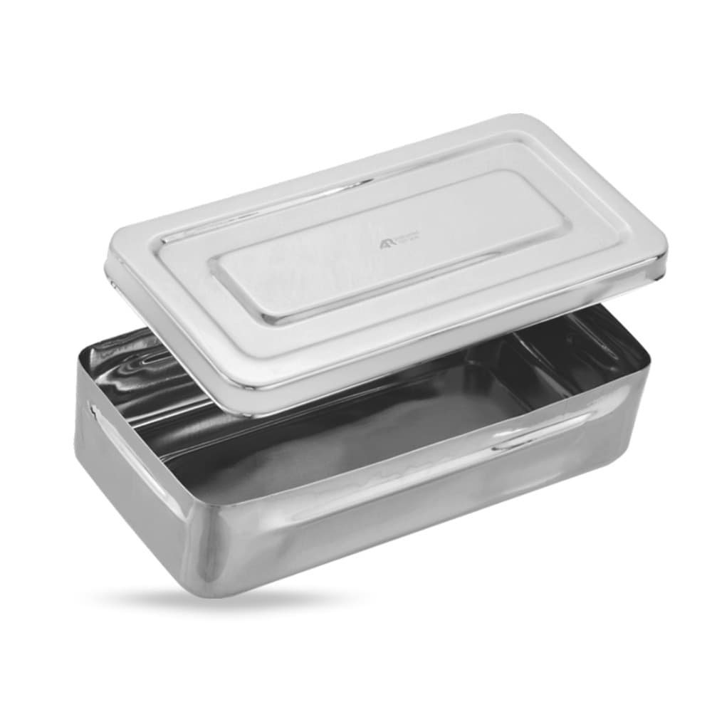 AR INSTRUMED Endodontic Instrument Box, Medical Grade Stainless Steel, 8" x 4" x 2", 1/Pk - AR INSTRUMED Dental INSTRUMEDnt Endodontic Box, Medical Grade Stainless Steel, 8x4x2 in - Image 1