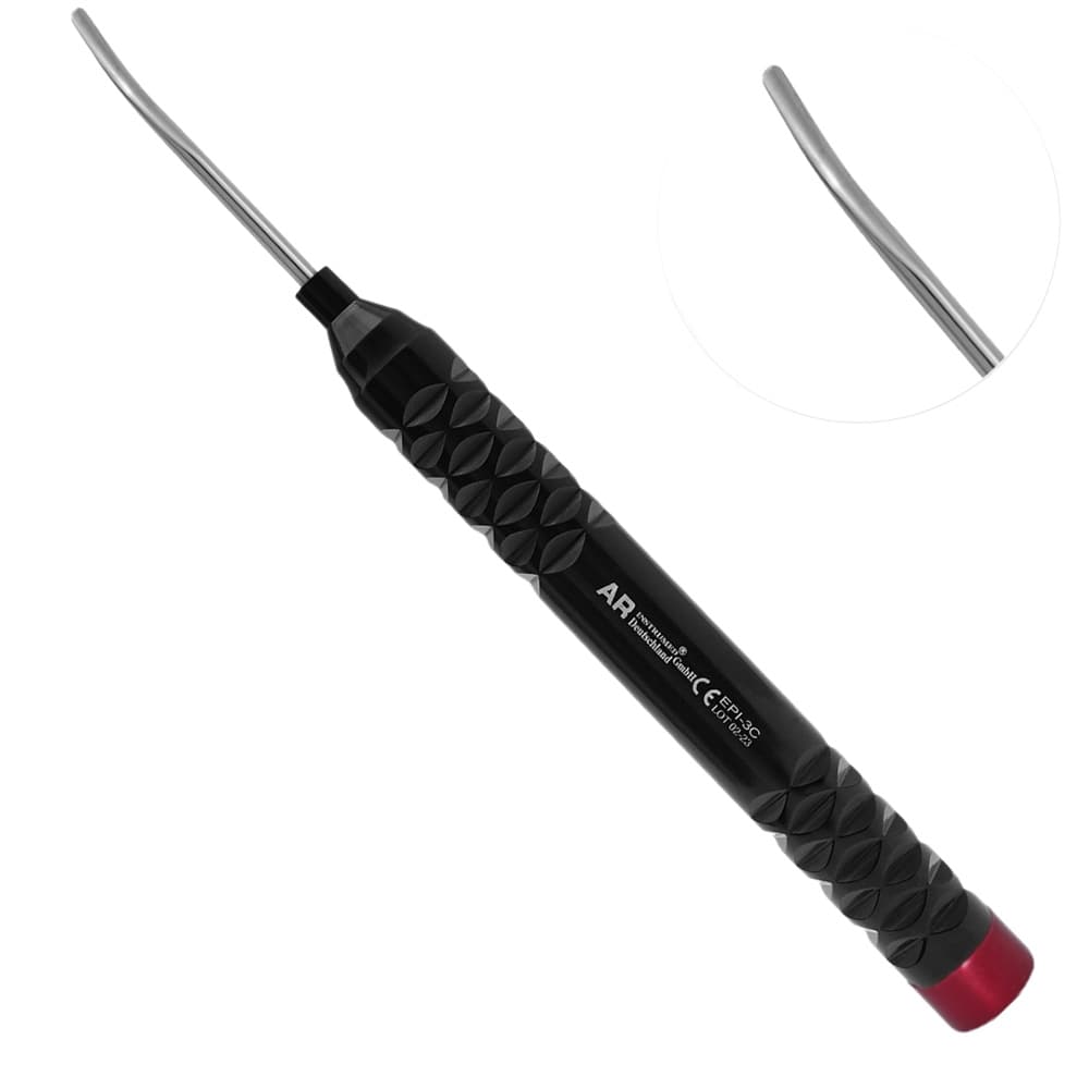 AR INSTRUMED Dental Flexible Periotome, 3mm Curved Black Tip, Medical Grade Stainless Steel, Non-Slip Textured Handle, 1/Pk - AR INSTRUMED Dental Flexible Periotome, Medical Grade Stainless Steel, 3mm Curved Black Tip, Non slip Textured Handle, Dentist Extraction INSTRUMEDnt, Perfects Dentists, Nurses, Medical Students - Image 1