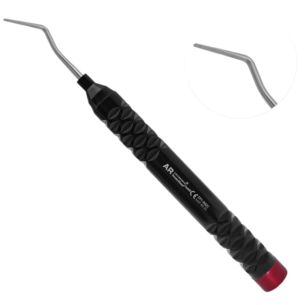 AR INSTRUMED Dental Flexible Periotome, 2mm Thin Curved Tip, Medical Grade Stainless Steel, Black Textured Handle, 1/Pk - AR INSTRUMED Dental Flexible Periotome, Medical Grade Stainless Steel, 2mm Thin Curved Tip, Black Textured Handle, Dentist Extraction INSTRUMEDnt, Perfects Dentists, Nurses, Medical Students - Image 1