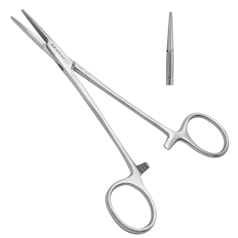 AR Instrumed Kelly Hemostats Forceps, 5.5", Straight, Serrated, Ring Handle, 3 Locking Positions, Stainless Steel, 1/Pk - AR INSTRUMED Kelly Hemostats Forcep, stainless steel Locking Tweezer Clamps 5.5 inches, Ring handle, 3 locking position, serrated jaws, straight Tip, Perfects Nurses, Fishing Forceps, Craft, Hobby - Image 1