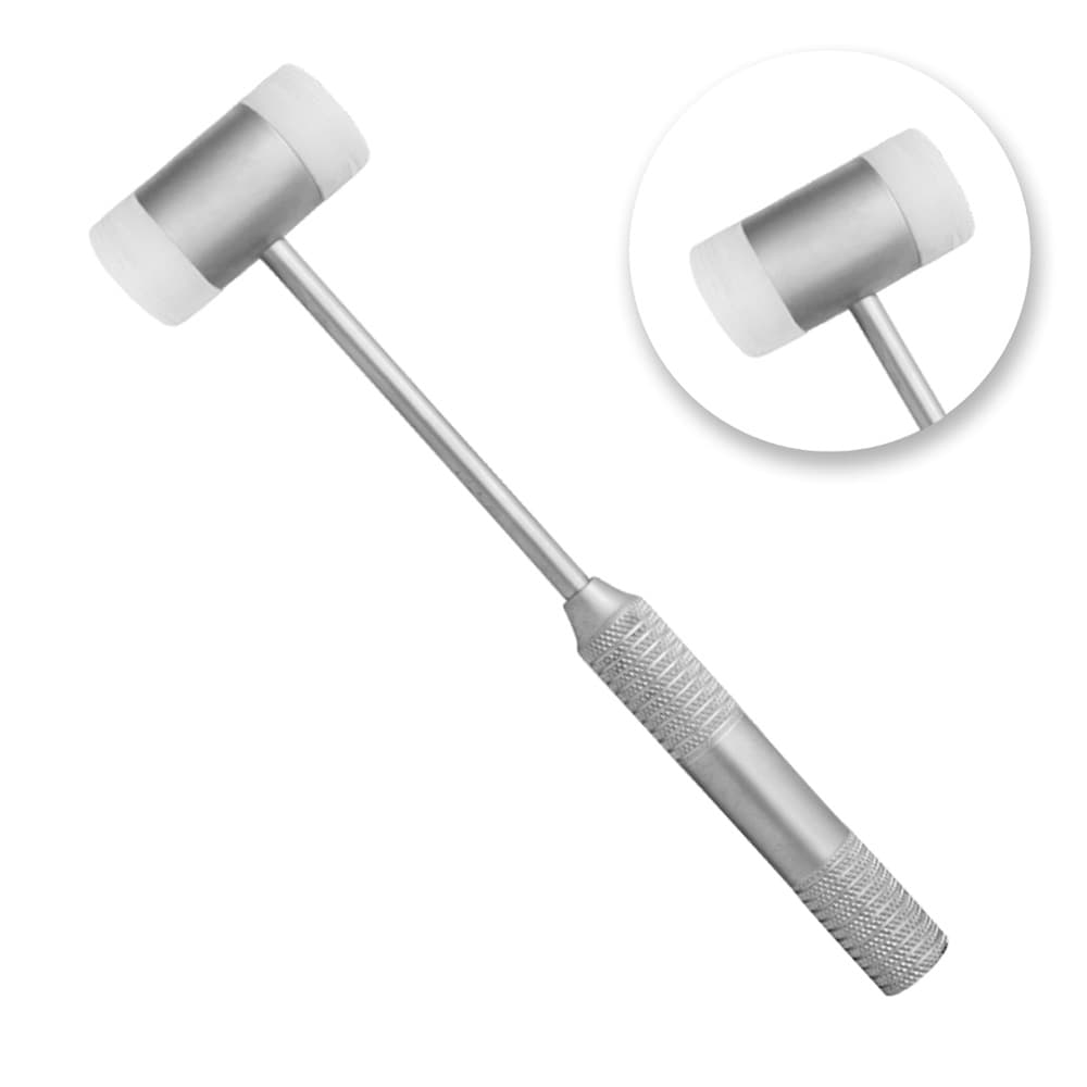 AR INSTRUMED Dental Mallet Surgical Hammer, Stainless Steel 16cm, Teflon Capped, Ergonomic, 1/Pk - AR INSTRUMED Dental Mallet Surgical Hammer, Stainless Steel 16cm, Teflon Capped, Ergonomic - Image 1