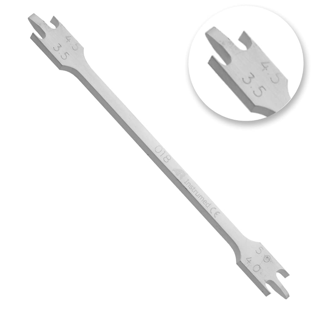AR INSTRUMED Orthodontic Bracket Height Gauge, Slot .018, Dual End, Thin Sharp Tip, Non-Slip Handle, 6 in, 1/Pk - AR INSTRUMED Ortho Bracket Height Gauge Slot 018 Thin Sharp Tip Dual End Non Slip Handle 6in - Image 1
