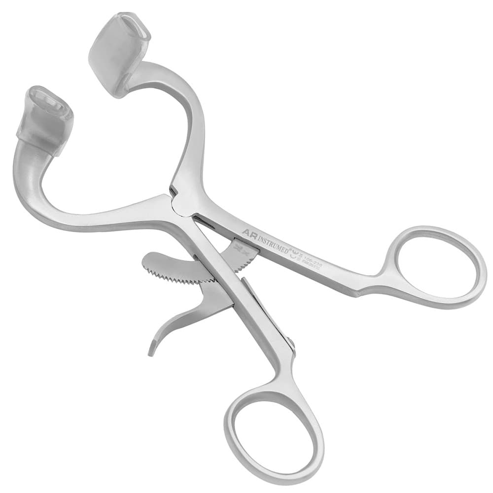 AR Instrumed Dental Molt Mouth Gag Retractor, 5.5", Stainless Steel, Ratchet Locking, 1/Pk - AR INSTRUMED Dental Molt Mouth Gag Retractor, Medical grade stainless steel 5.5 inches, Ratchet Locking Position, Smooth Rounded Tip, Ring style handle designed, Perfects Dentists, Medical Students - Image 1