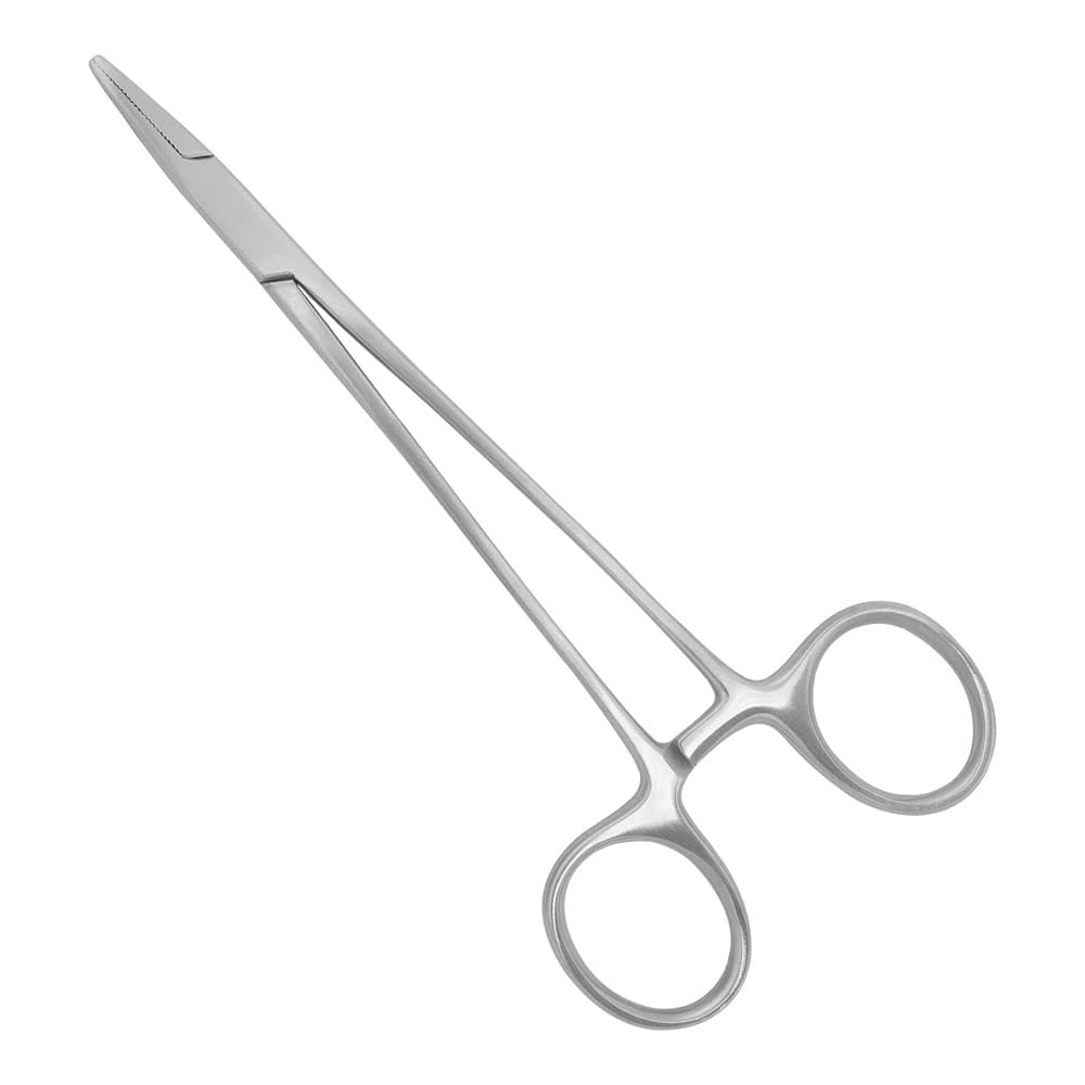 AR Instrumed Dental Mayo-Hegar Needle Holder, 6" Curved Serrated Tip, Gold Non-Slip Handle, Stainless Steel, 1/Pk - AR INSTRUMED Dental Mayo-Hegar Needle Holder, Medical grade stainless steel, 6 inches Suture Driver, Curved serrated tip, Non slip Gold handle, Locking Mechanism, Perfects Dentists - Image 1