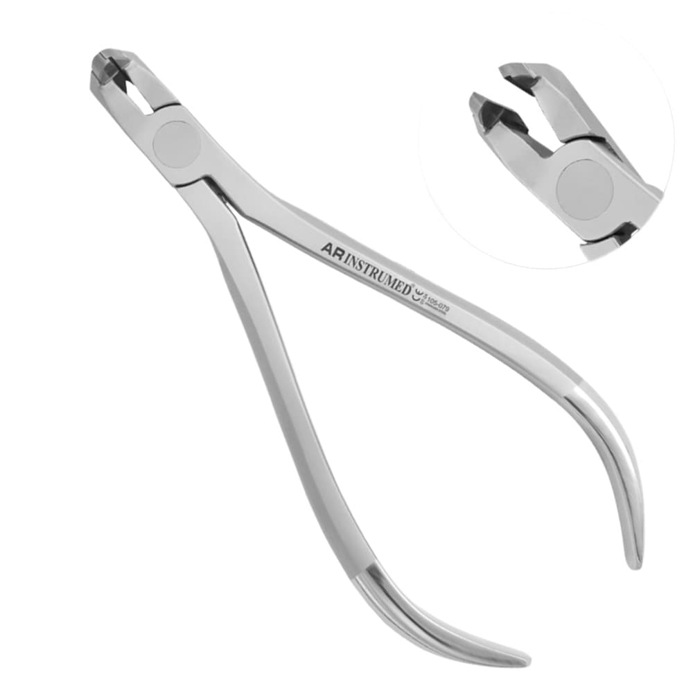 AR Instrumed Orthodontic Side Screw Distal End Wire Cutter, Tungsten Carbide Beak, Gold Handle, 1/Pk - AR INSTRUMED Orthodontic Side Screw Braces Wire Cutter, Medical Grade Stainless Steel TC Distal End Cut Plier, Sharp Slimmer Tip, Tungsten Carbide Beak, Non Slip Gold Handle, Braces Removal Tool - Image 1